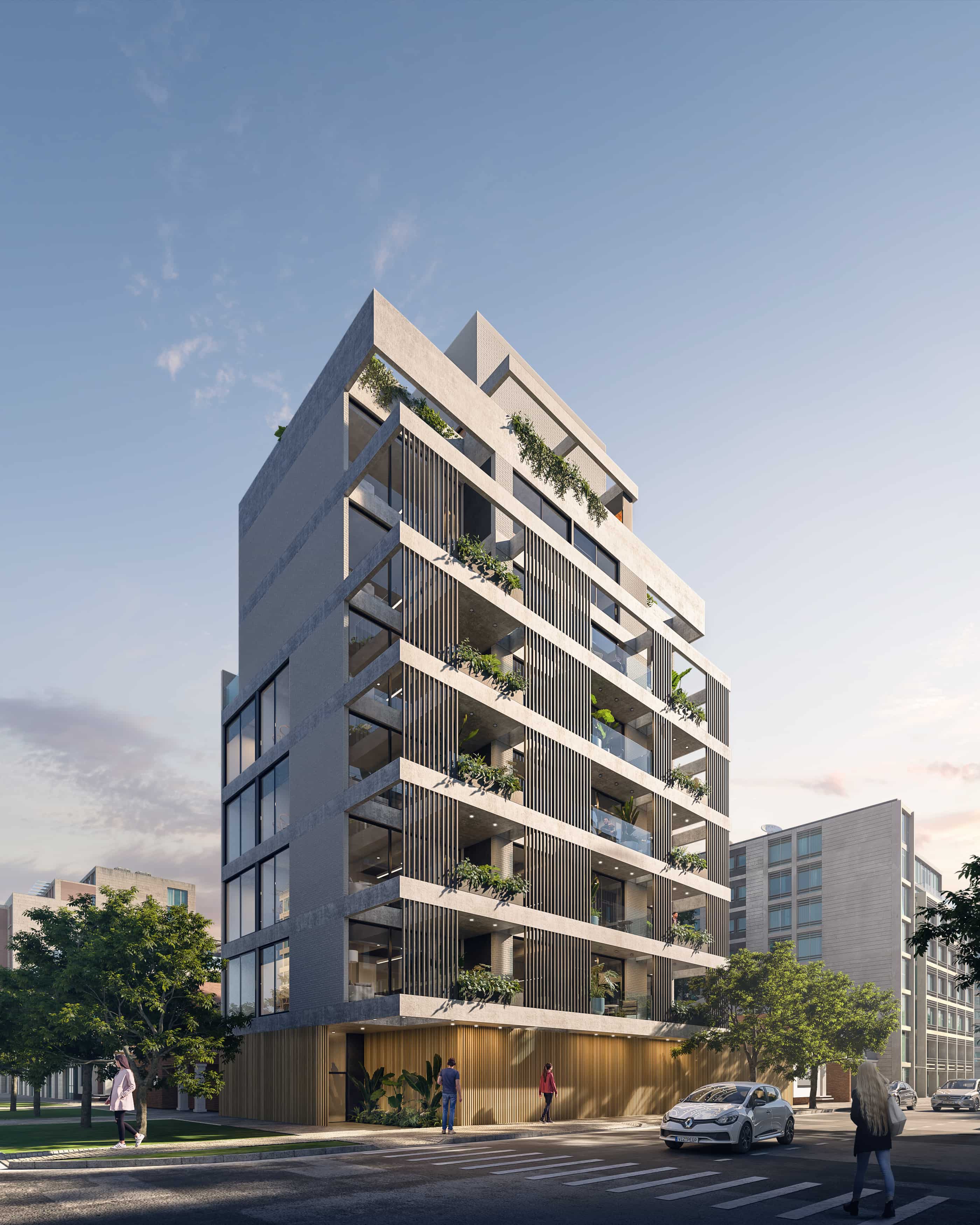 Nero — Render aéreo balcones