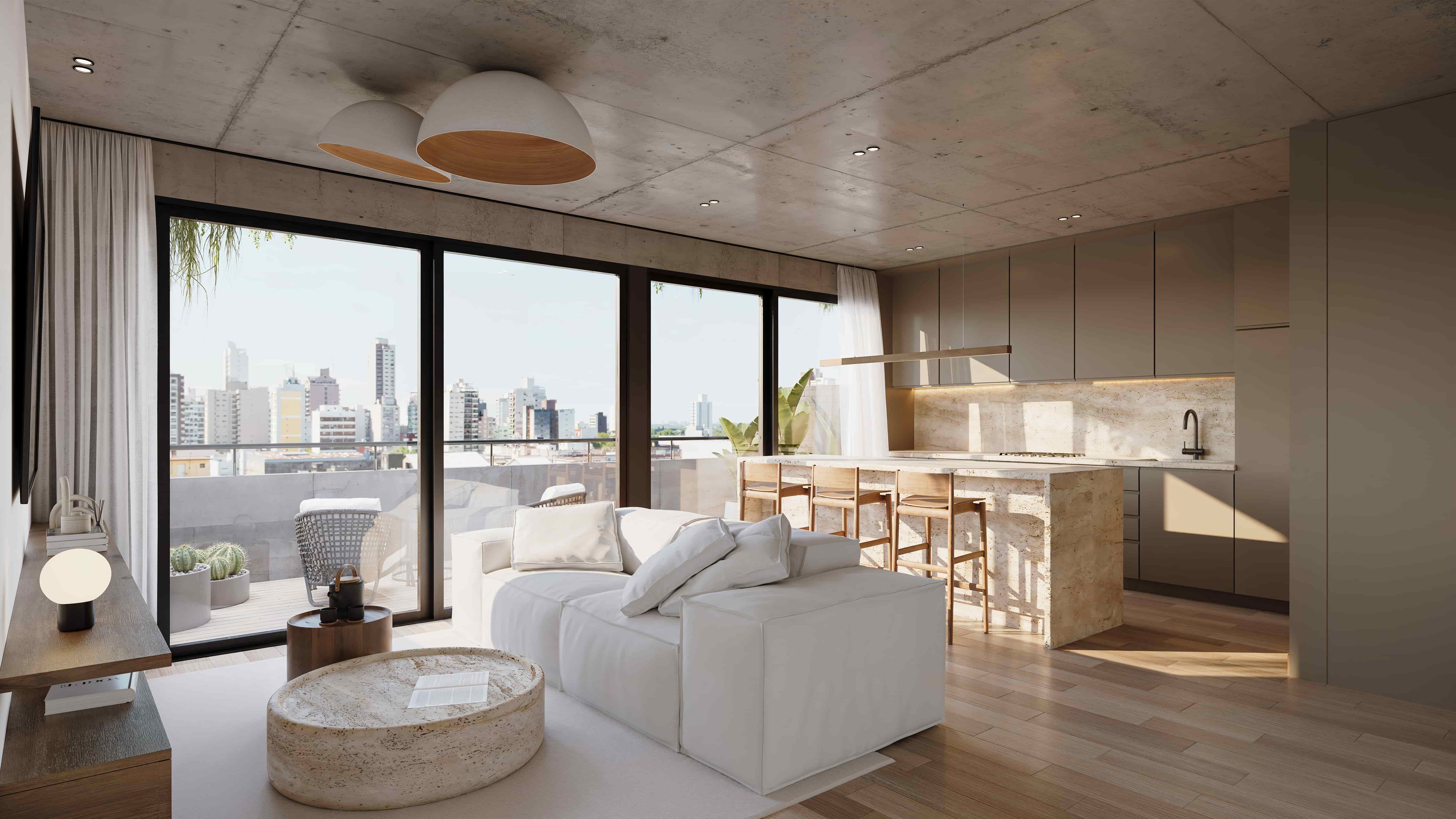 Serenitá — Interior y balcón