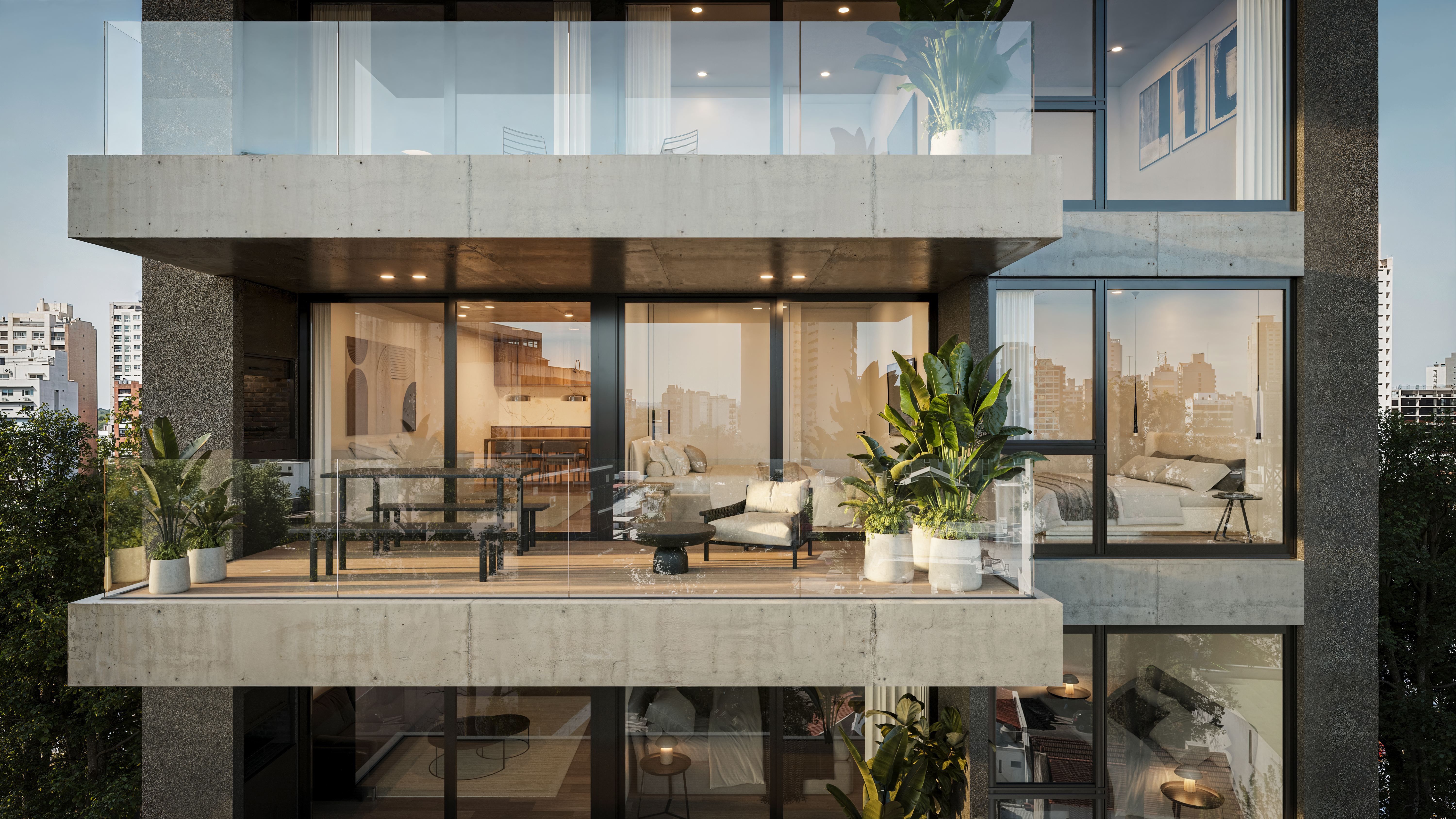 Tramonto — Balcones y vegetación